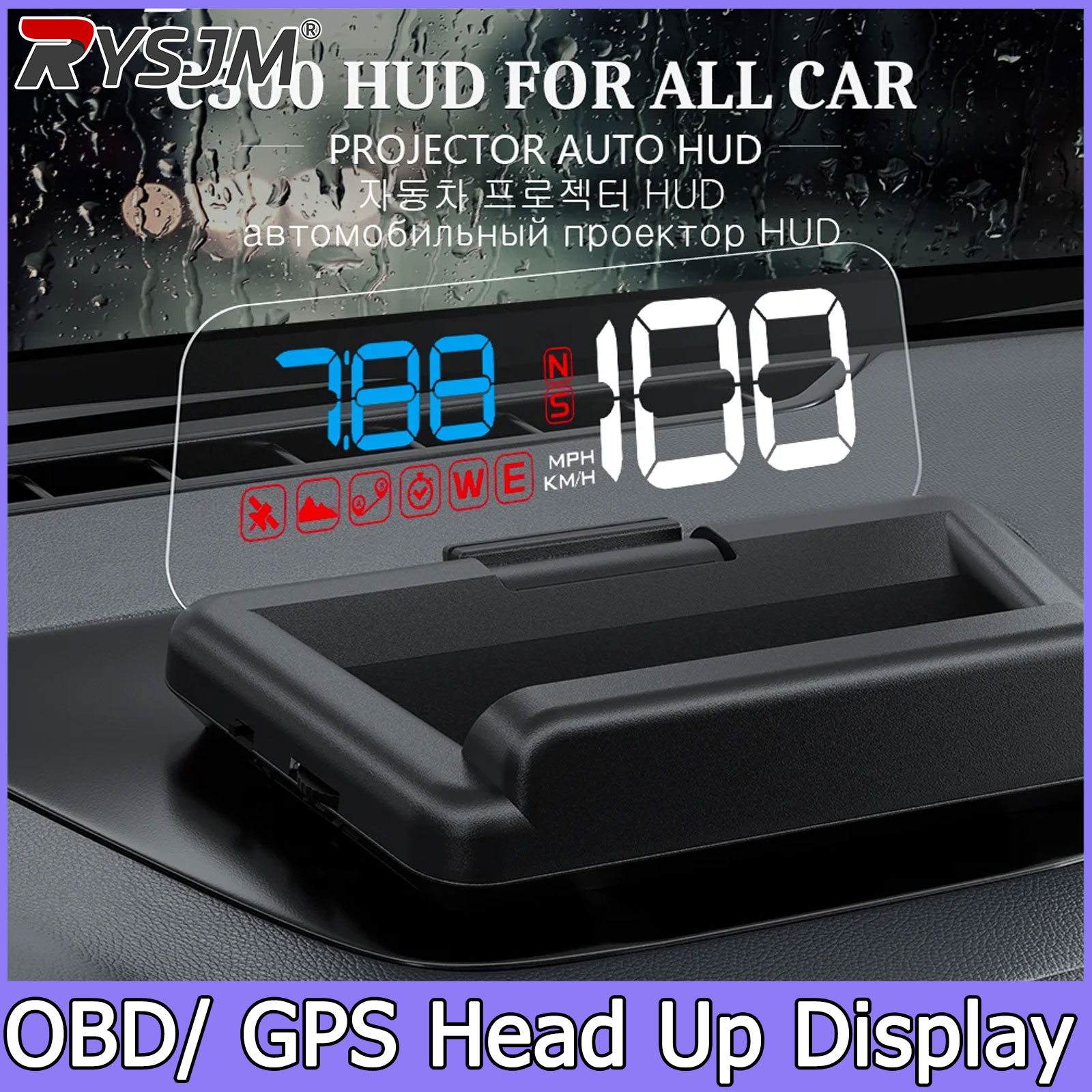 Anemometer Wind Speed - C500/T900,OBD/GPS HUD Auto Head-Up Display EOBD