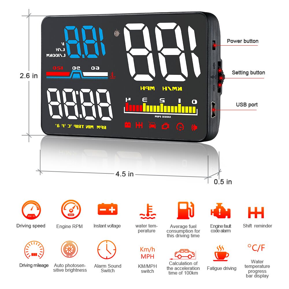 D5000 Digital OBD2 Car Windshi - Anemometer Wind Speed review and price